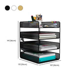 Black Modern Iron Mesh Desktop Organizer Bookcases Image - 16