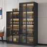 Black Modern Large Stackable Freestanding Wine Cabinet Image - 16