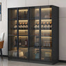 Black Modern Large Stackable Freestanding Wine Cabinet Image - 17