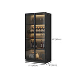 Black Modern Large Stackable Freestanding Wine Cabinet Image - 21