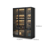 Black Modern Large Stackable Freestanding Wine Cabinet Image - 23