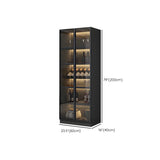 Black Modern Large Stackable Freestanding Wine Cabinet Image - 24