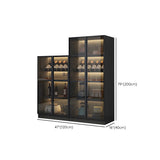 Black Modern Large Stackable Freestanding Wine Cabinet Image - 28