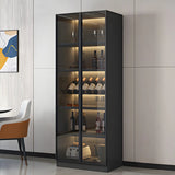 Black Modern Large Stackable Freestanding Wine Cabinet Image - 3