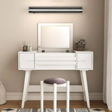 Black Modern Linear Metal Mirror Vanity LED Light Image - 1