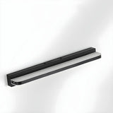 Black Modern Linear Metal Mirror Vanity LED Light Image - 11