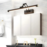 Black Modern Linear Metal Swing Arm Vanity Light Image - 3