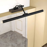 Black Modern Linear Metal Swing Arm Vanity Light Image - 4