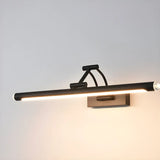 Black Modern Linear Metal Swing Arm Vanity Light Image - 6