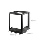 Black Modern Minimalist Cube Metal Outdoor Table Lamp Image - 12