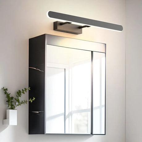 Black Modern Rectangular LED Bathroom Vanity Light Image - 1