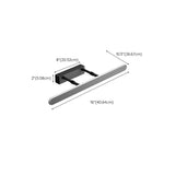 Black Modern Rectangular LED Bathroom Vanity Light #size