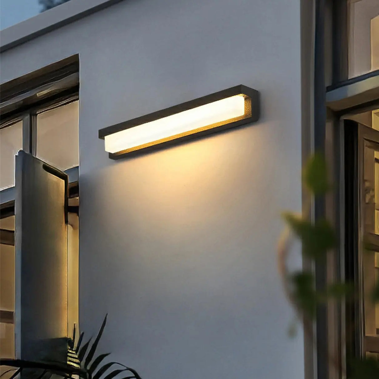 Black Modern Rectangular LED External Wall Lights Image - 1