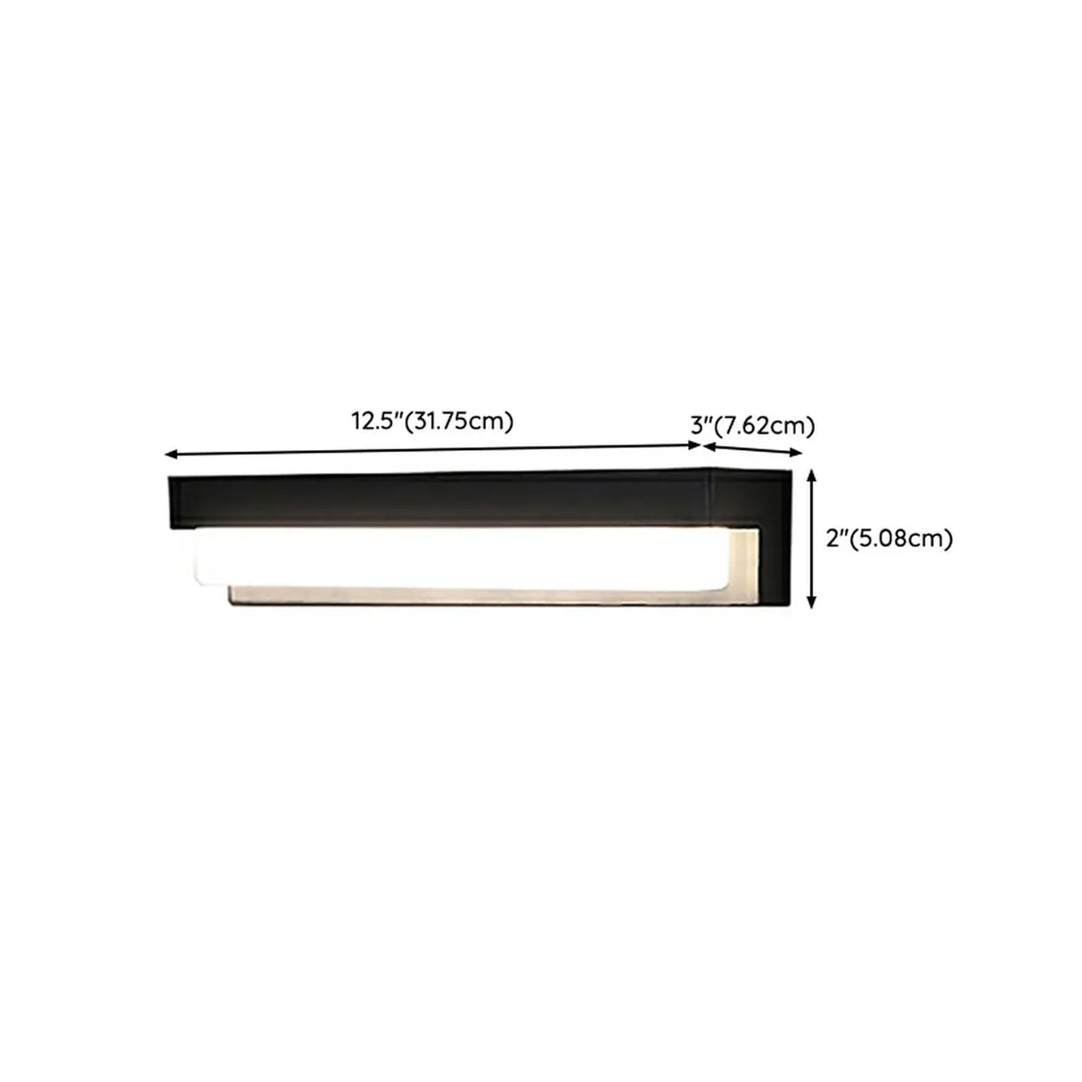 Black Modern Rectangular LED External Wall Lights 