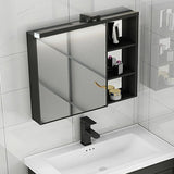 Black Modern Rectangular LED Mirror Vanity Light Image - 4