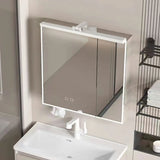 Black Modern Rectangular LED Mirror Vanity Light Image - 6