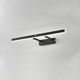 Black Modern Rectangular Metal Mirror Vanity Light Image - 5