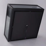 Black Modern Rectangular Metal Outdoor Solar Post Light Image - 12