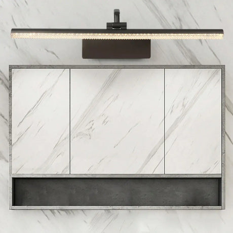 Black Modern Rectangular Metal Vanity Light Fixture Image - 1