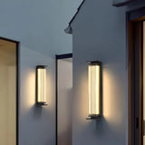 Black Modern Rectangular Steel Outdoor Wall Light Image - 1