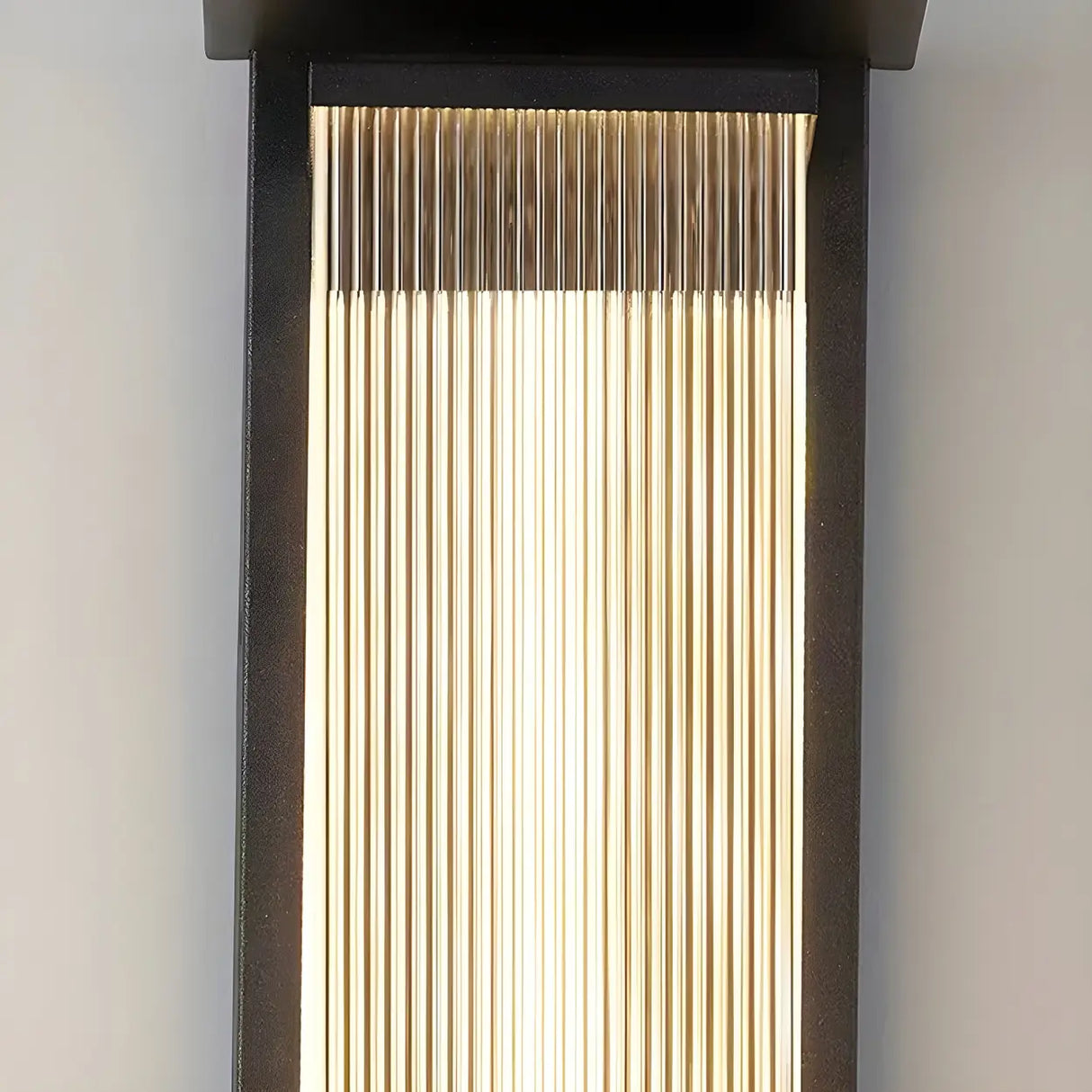 Black Modern Rectangular Steel Outdoor Wall Light Image - 15