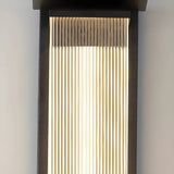 Black Modern Rectangular Steel Outdoor Wall Light Image - 15