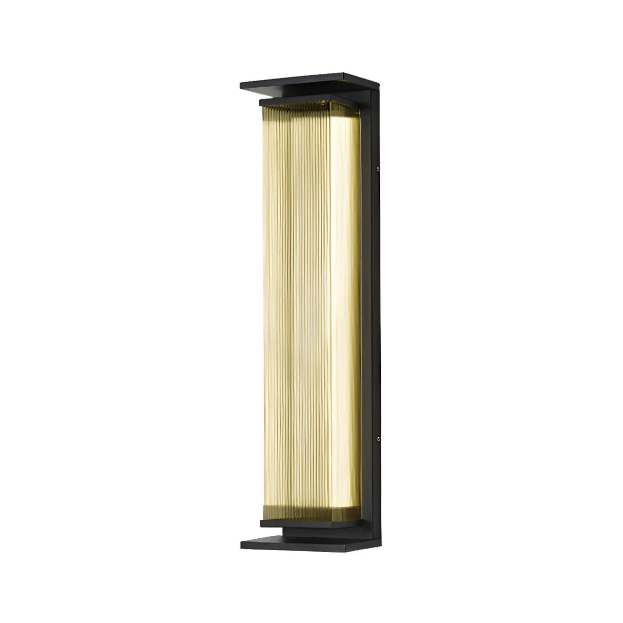 Black Modern Rectangular Steel Outdoor Wall Light Image - 4