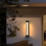 Black Modern Rectangular Steel Outdoor Wall Light Image - 6