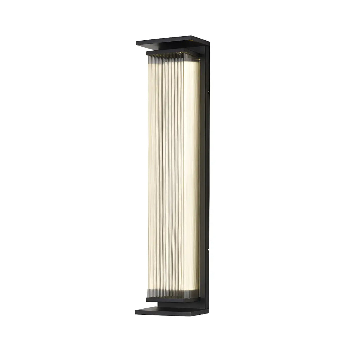 Black Modern Rectangular Steel Outdoor Wall Light Image - 8