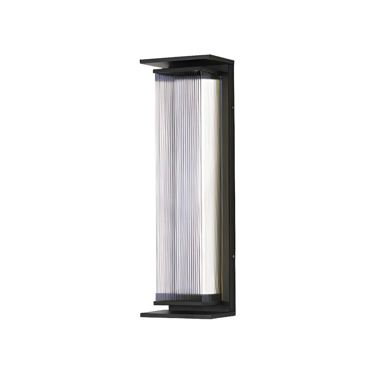 Black Modern Rectangular Steel Outdoor Wall Light Image - 9