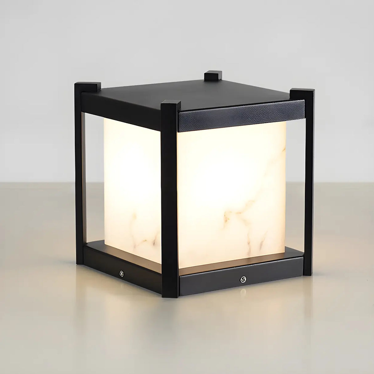 Black Modern Simple Cube Outdoor Table Lamp 1 Bulb Image - 11