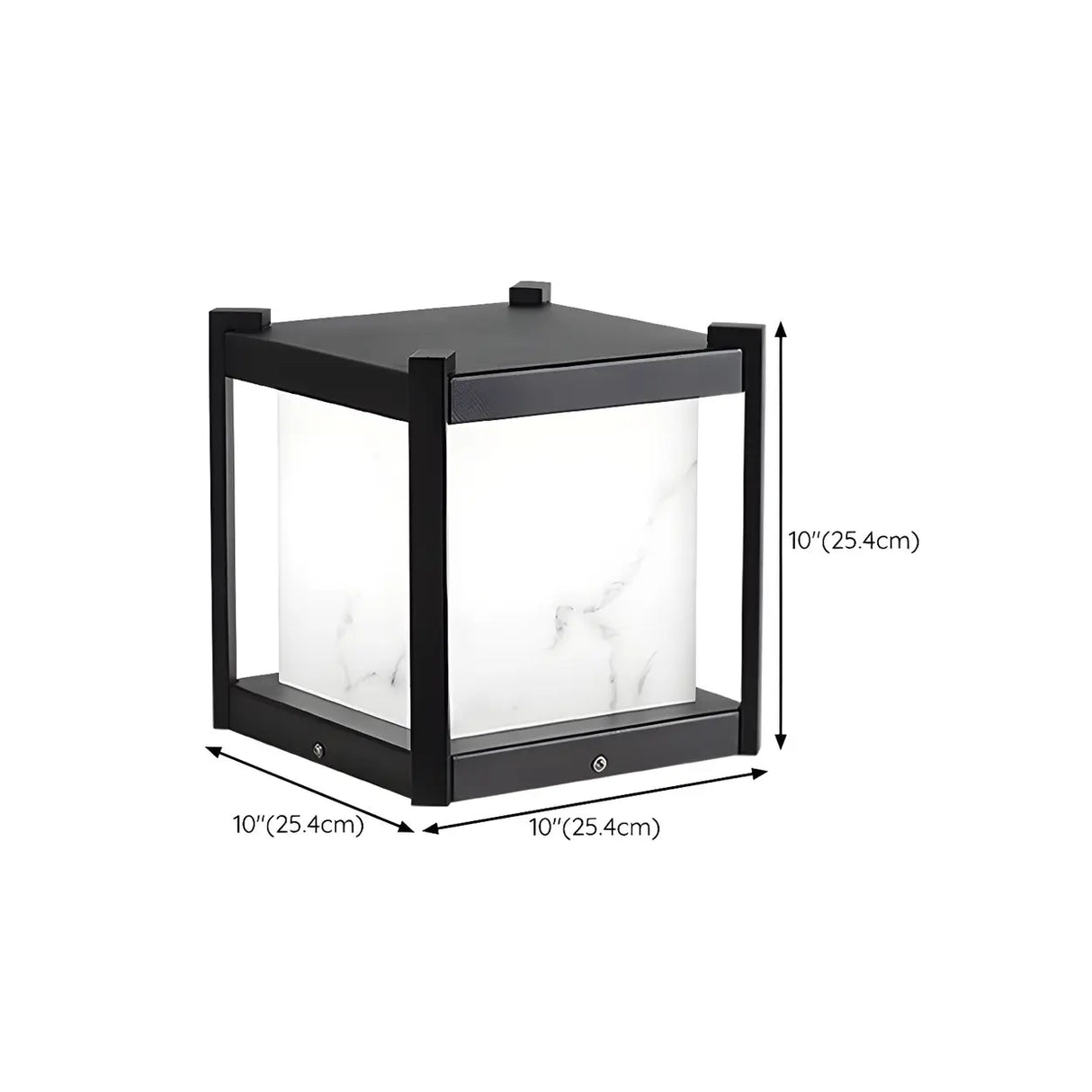 Black Modern Simple Cube Outdoor Table Lamp 1 Bulb 