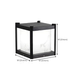 Black Modern Simple Cube Outdoor Table Lamp 1 Bulb #size