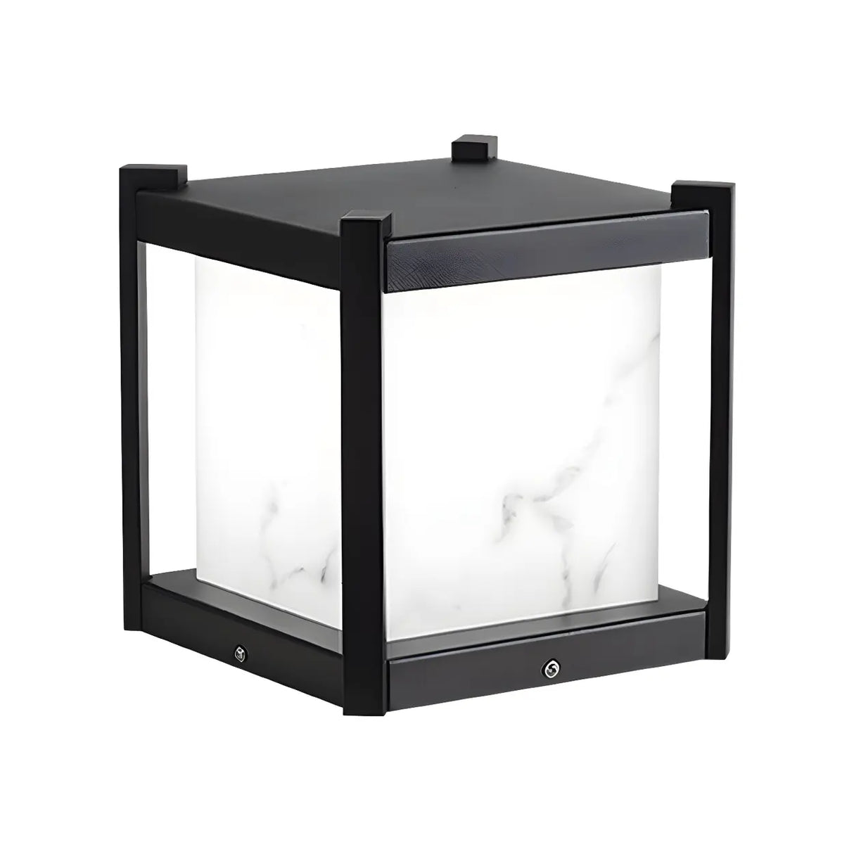 Black Modern Simple Cube Outdoor Table Lamp 1 Bulb Image - 2