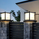 Black Modern Simple Cube Outdoor Table Lamp 1 Bulb Image - 5