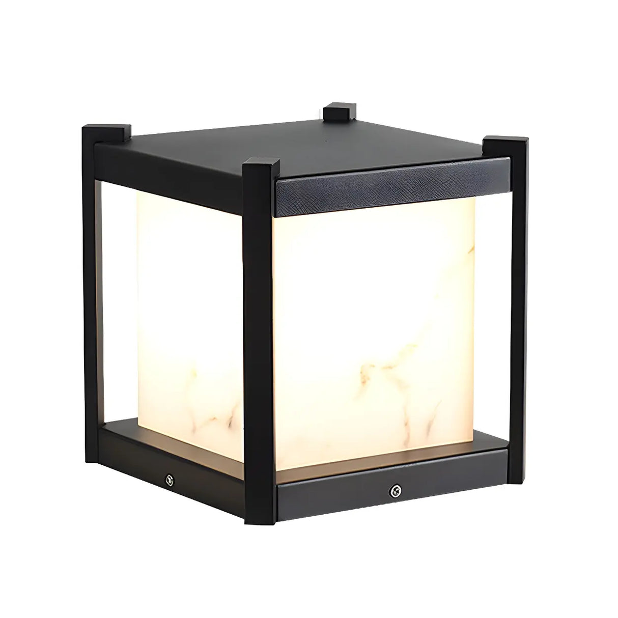 Black Modern Simple Cube Outdoor Table Lamp 1 Bulb Image - 6