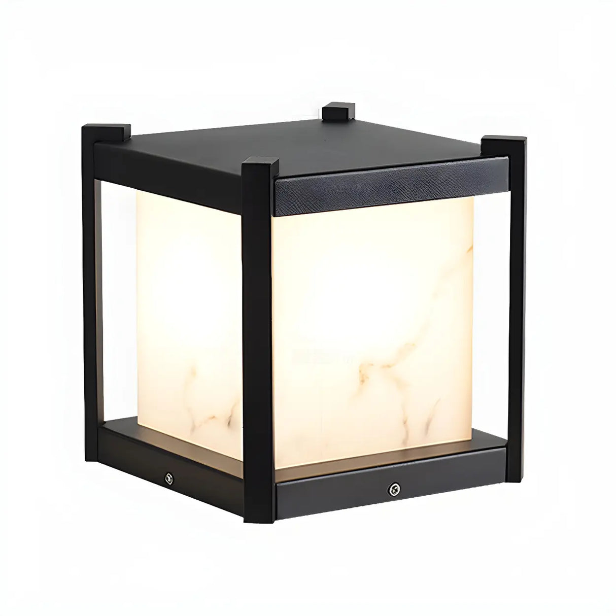 Black Modern Simple Cube Outdoor Table Lamp 1 Bulb Image - 7