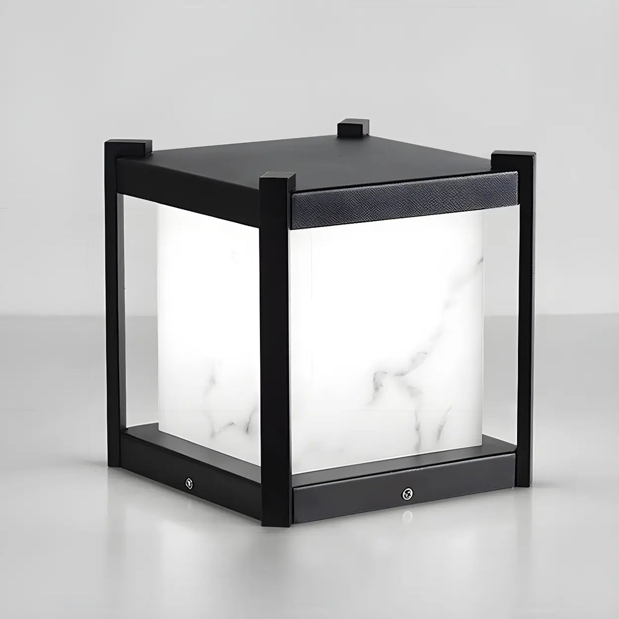 Black Modern Simple Cube Outdoor Table Lamp 1 Bulb Image - 9