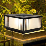 Black Modern Simple Square Solar Outdoor Table Lamp Image - 11