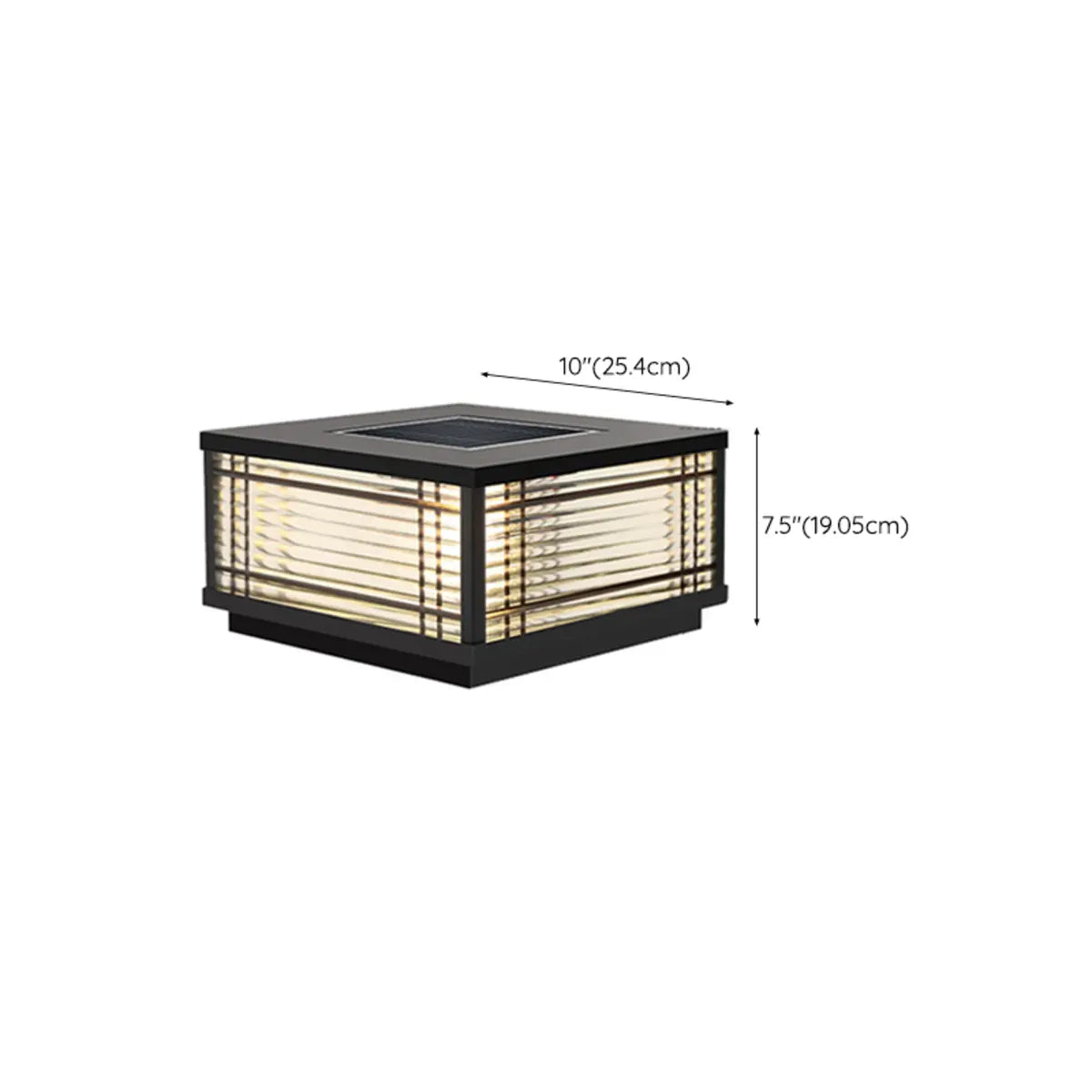 Black Modern Simple Square Solar Outdoor Table Lamp Image - 13