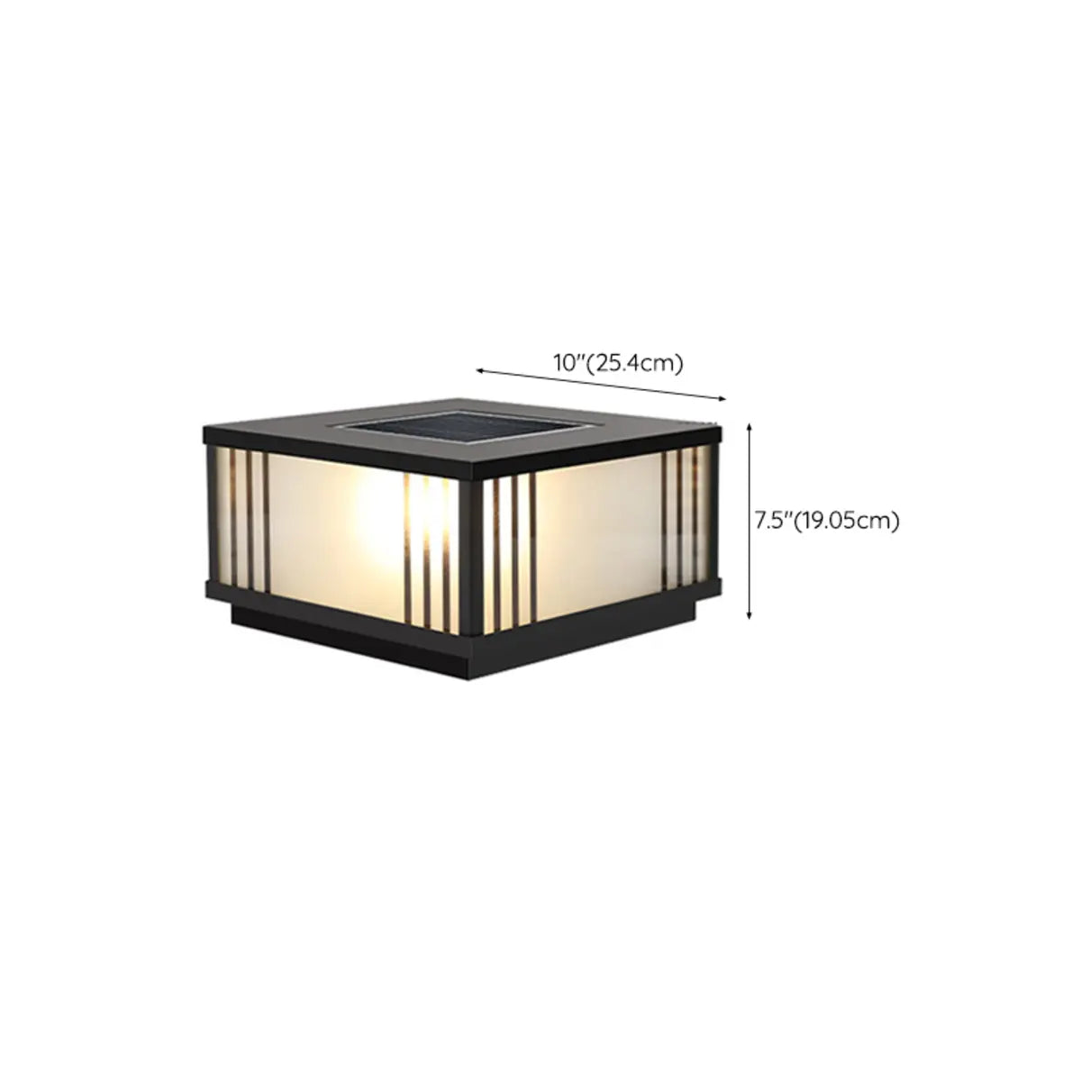 Black Modern Simple Square Solar Outdoor Table Lamp Image - 18