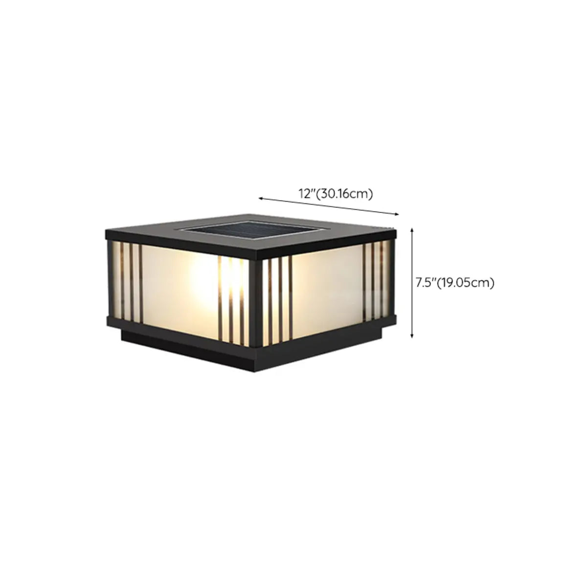 Black Modern Simple Square Solar Outdoor Table Lamp Image - 19