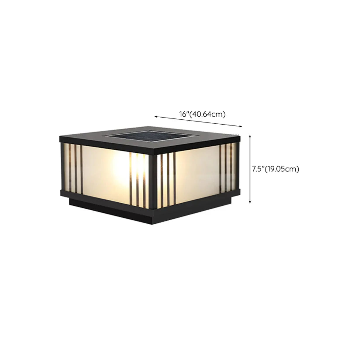 Black Modern Simple Square Solar Outdoor Table Lamp Image - 20