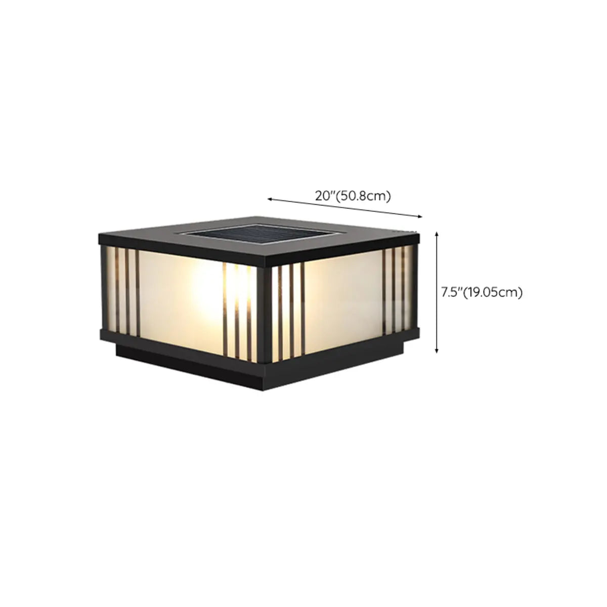 Black Modern Simple Square Solar Outdoor Table Lamp Image - 21