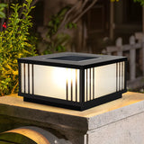 Black Modern Simple Square Solar Outdoor Table Lamp Image - 5