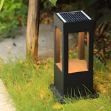 Black Modern Solar LED Black Outdoor Pathway Lamp Image - 1