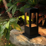 Black Modern Solar LED Black Outdoor Pathway Lamp Image - 10