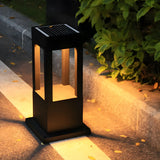 Black Modern Solar LED Black Outdoor Pathway Lamp Image - 11