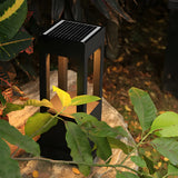 Black Modern Solar LED Black Outdoor Pathway Lamp Image - 9