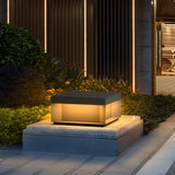 Black Modern Square Aluminum Outdoor Post Caps Light Image - 3